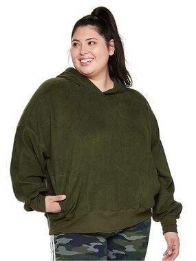 SO Olive Green Plush Hooded Sweatshirt